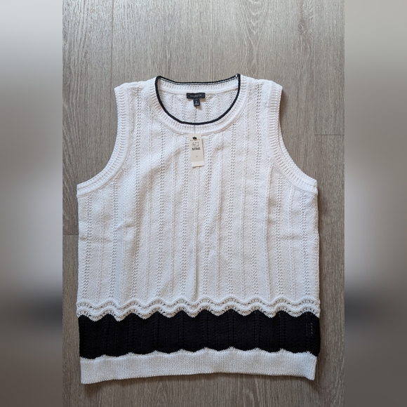 Tops - White and Black Women's Tank Top